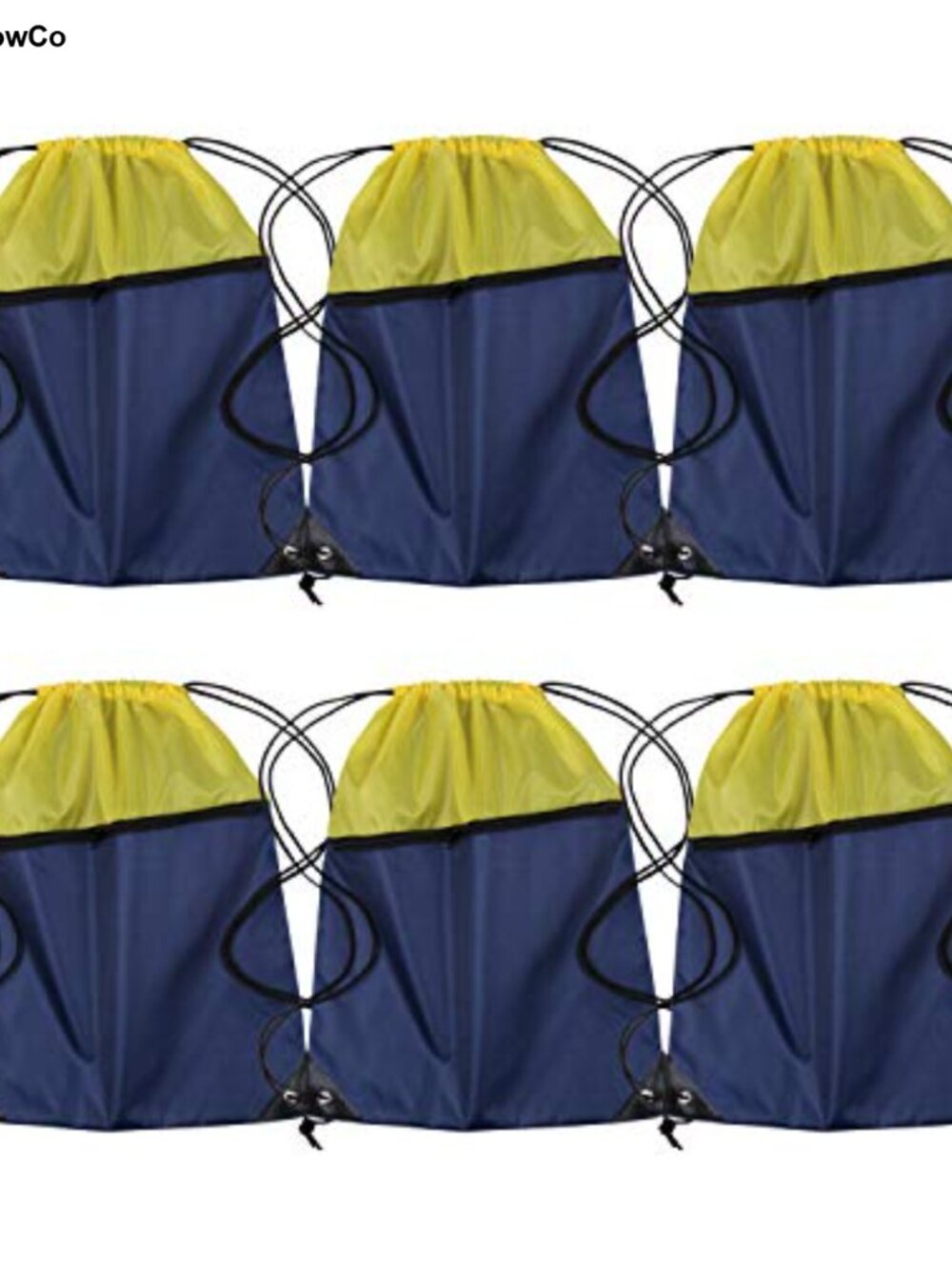 Drawstring Backpack Gym Sack 6 Pack 210D Polyester Sports Travel Bag